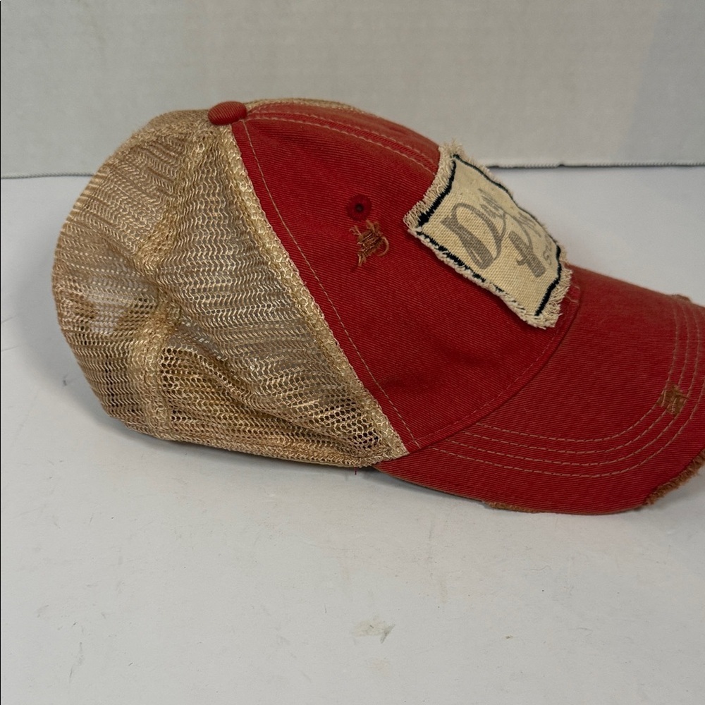 Dance, Pro Studios, red cap, distressed Red Tan Cap with Patch - Picture 2 of 7